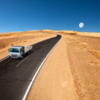 Canter Flatbed Open Highway Desert